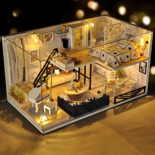 DIY Miniature Loft House LED